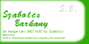 szabolcs barkany business card